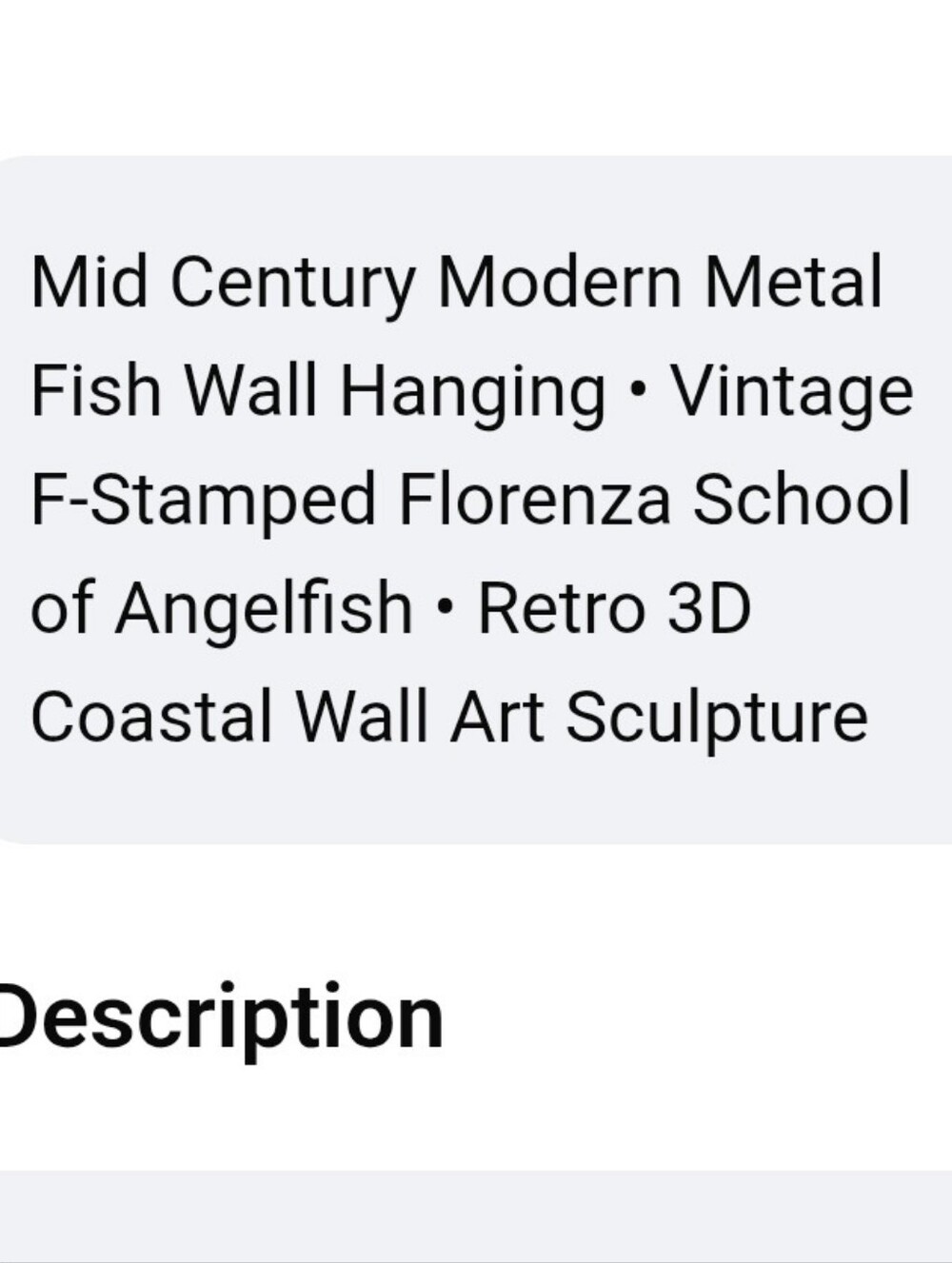 Mid Century Metal Fish Wall Hanging - Picture 10 of 10